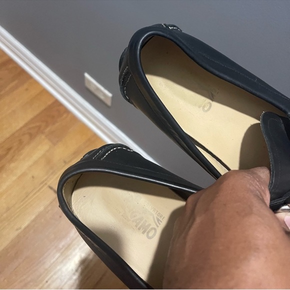 Salvatore Ferragamo Driving loafers shoes with Gancini detail Blk Sz 10.5 EE - Picture 7 of 9